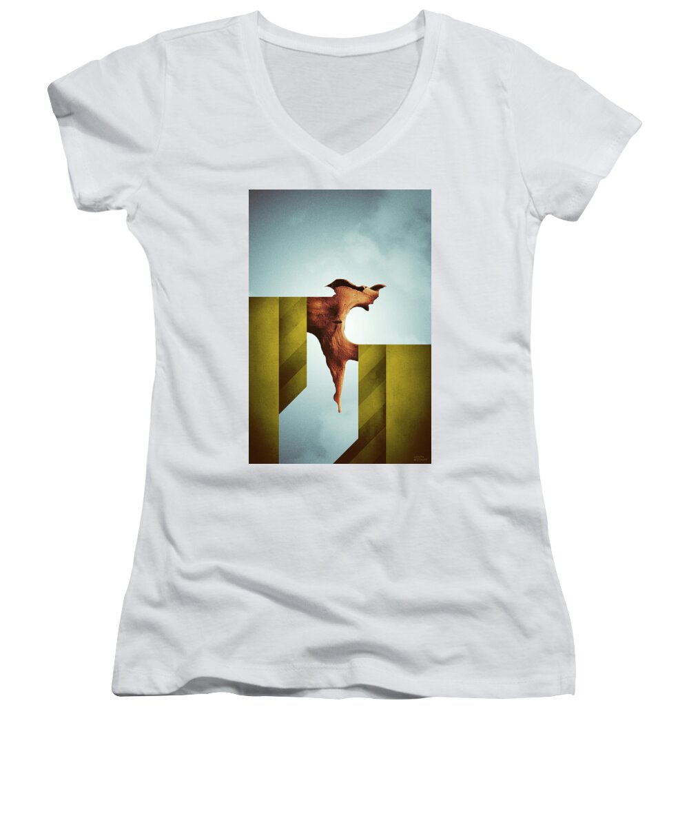 Abstract Women's V-Neck featuring the photograph Nimiety by Joseph Westrupp