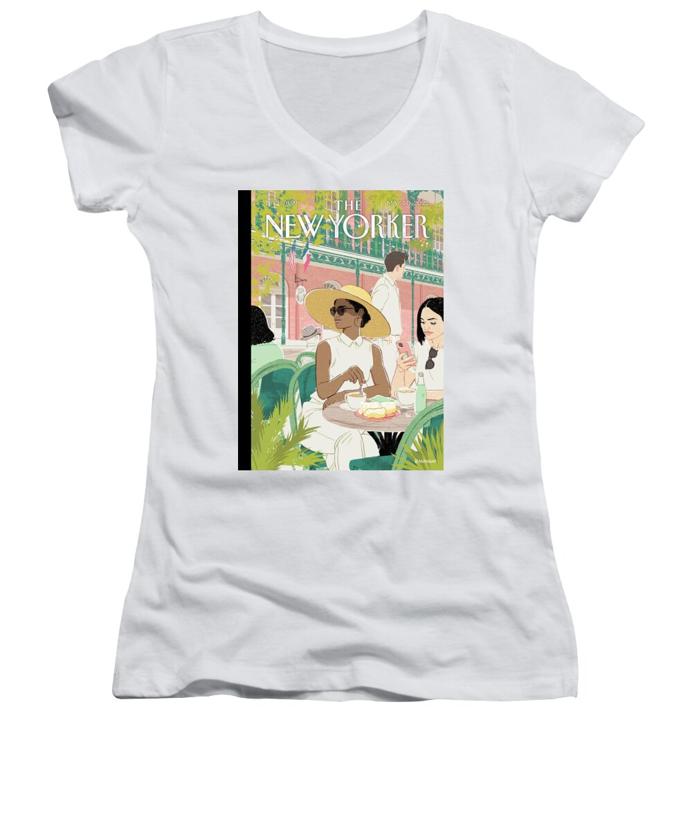 Travel Women's V-Neck featuring the painting Open Vistas by Cannaday Chapman