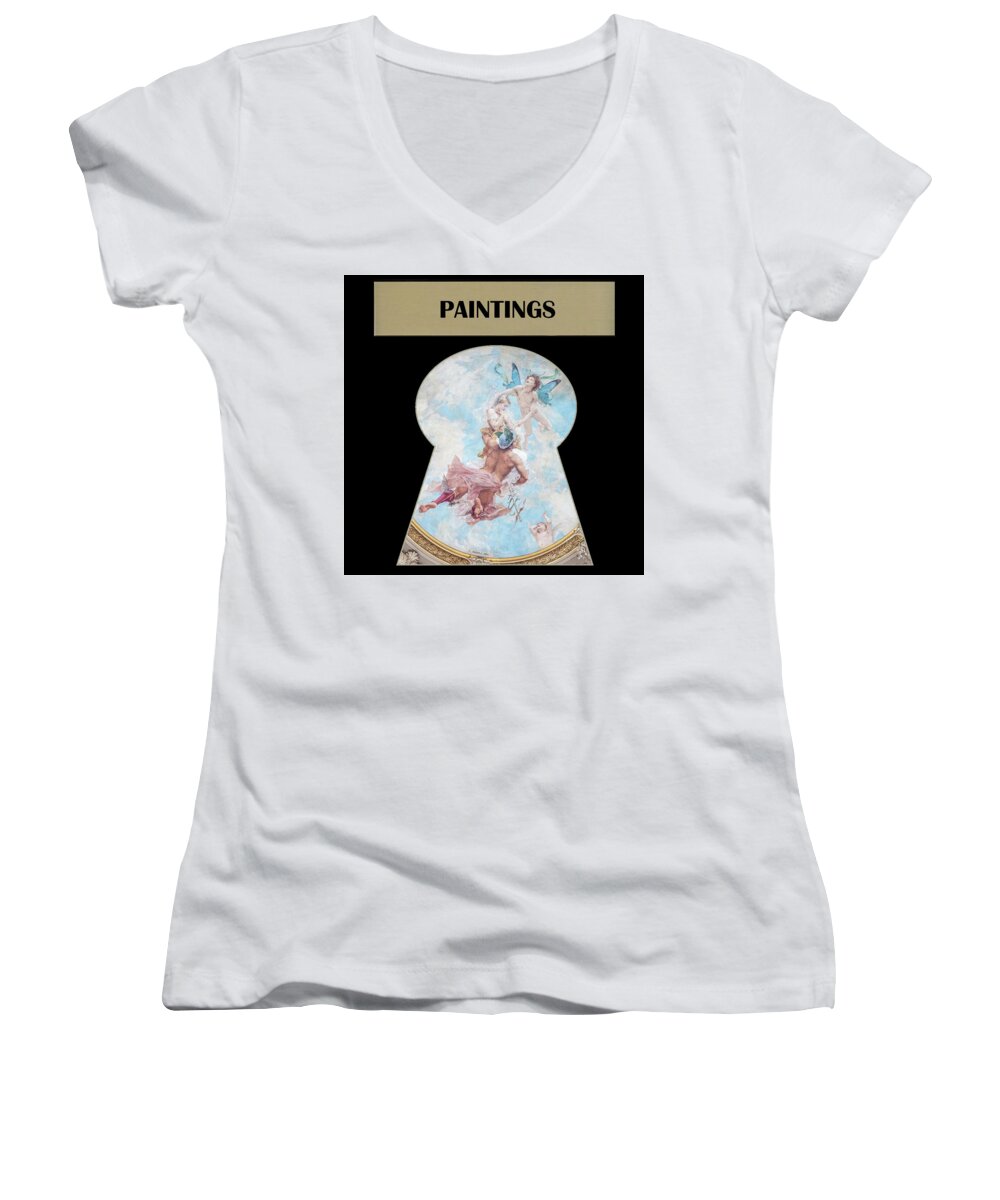 Painting Women's V-Neck featuring the digital art Paintings by Long Shot