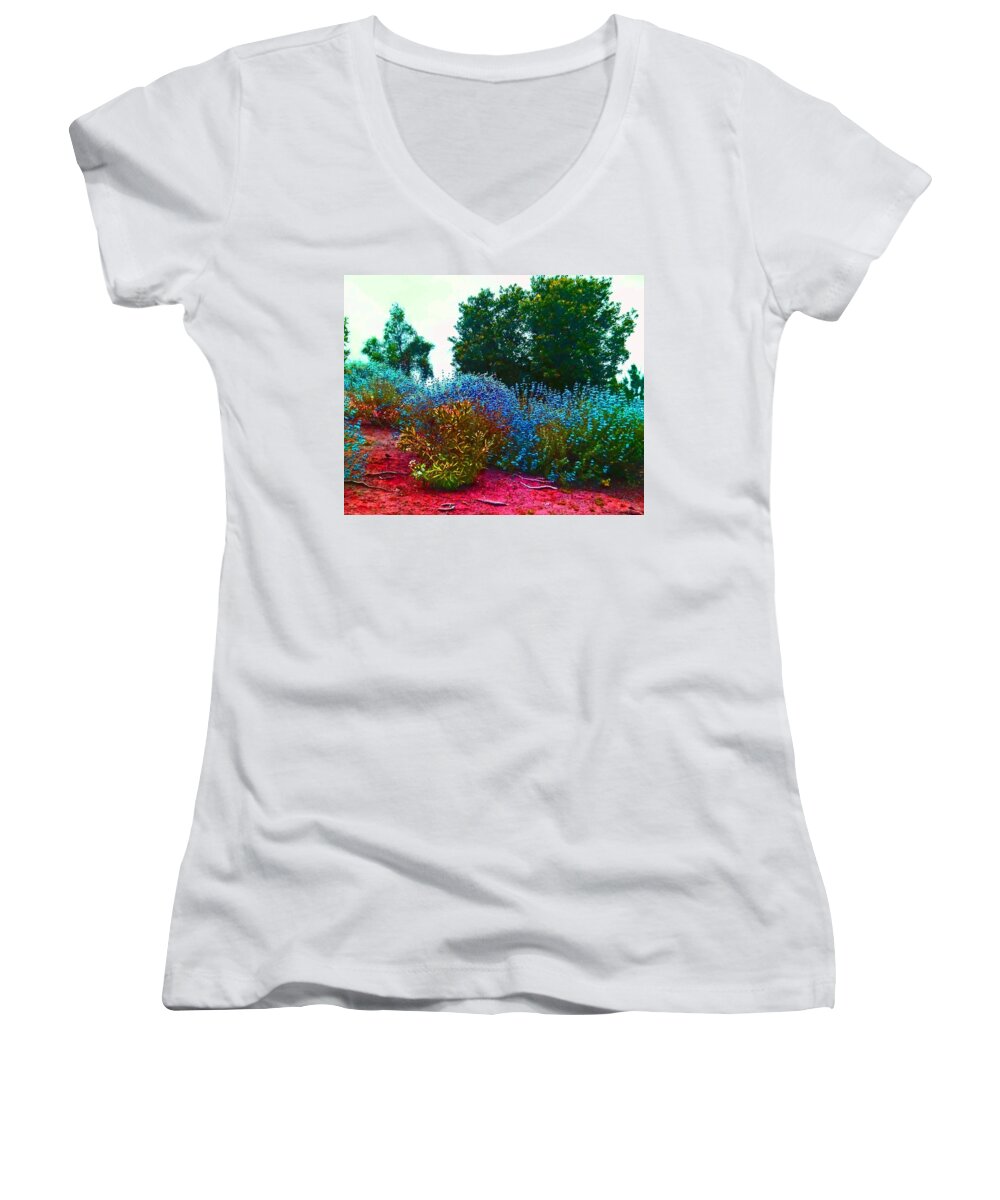 Earth Women's V-Neck featuring the photograph Red Earth by Andrew Lawrence