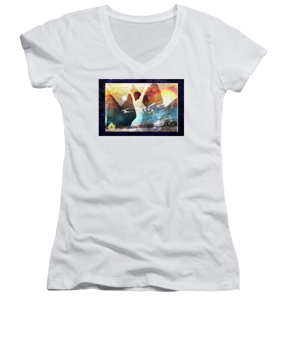 Fantasy Women's V-Neck featuring the photograph Sorceress by Ed Hall