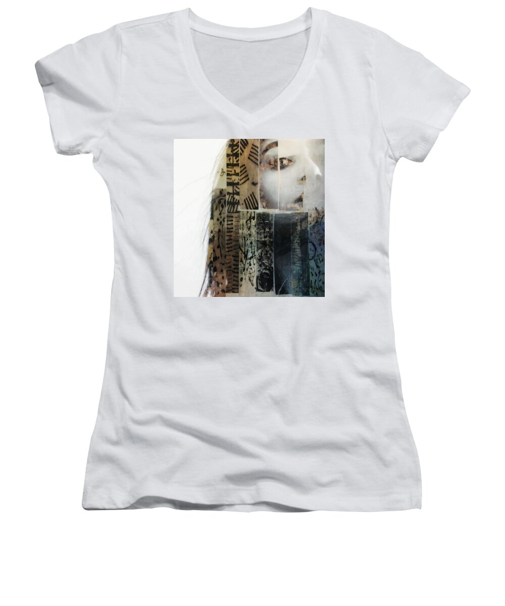 Woman Women's V-Neck featuring the digital art Stand By Me by Paul Lovering