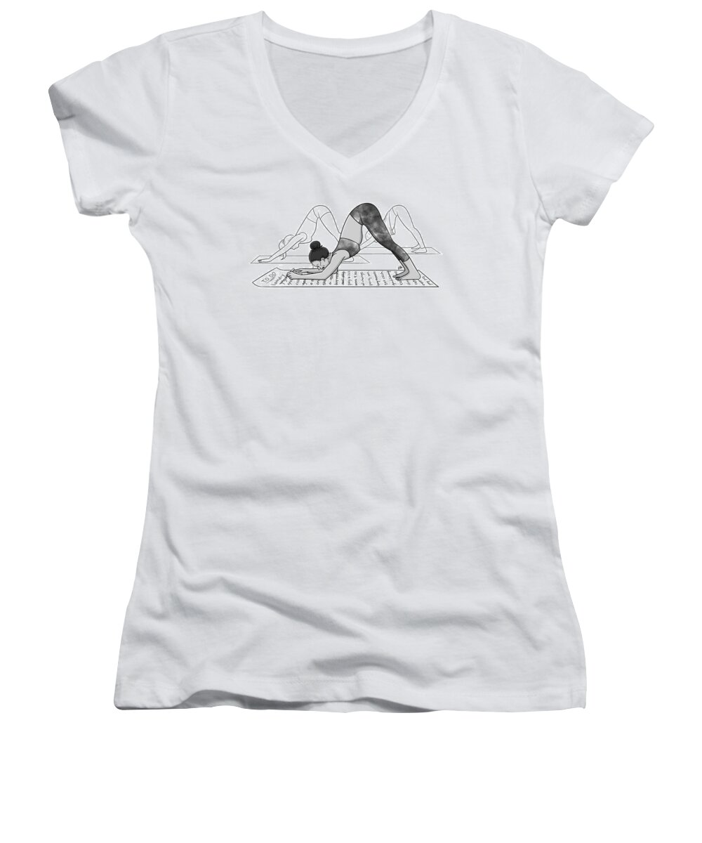 Captionless Women's V-Neck featuring the drawing To Do List by Lila Ash