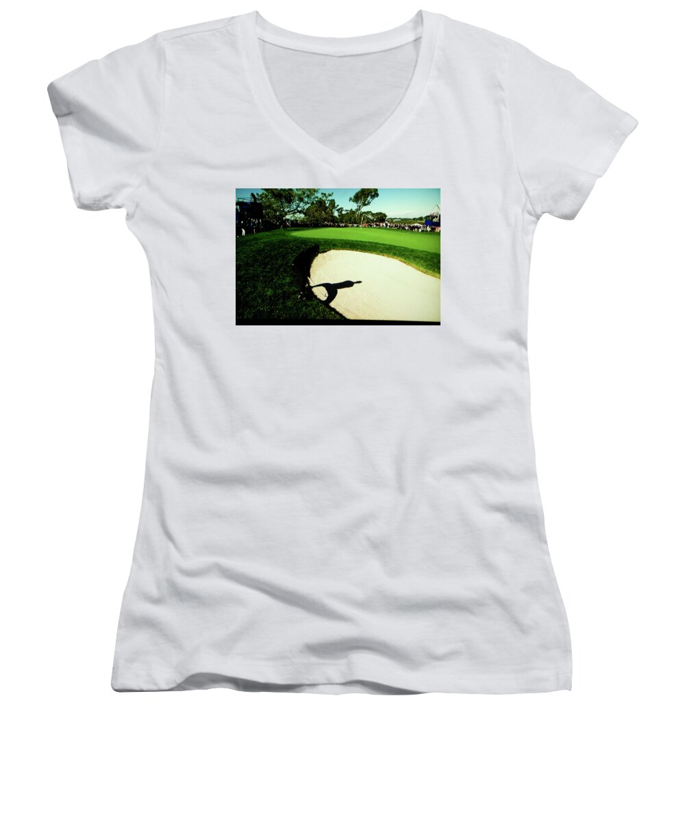 Sand Shot Women's V-Neck featuring the photograph  To Win by Dale Stillman