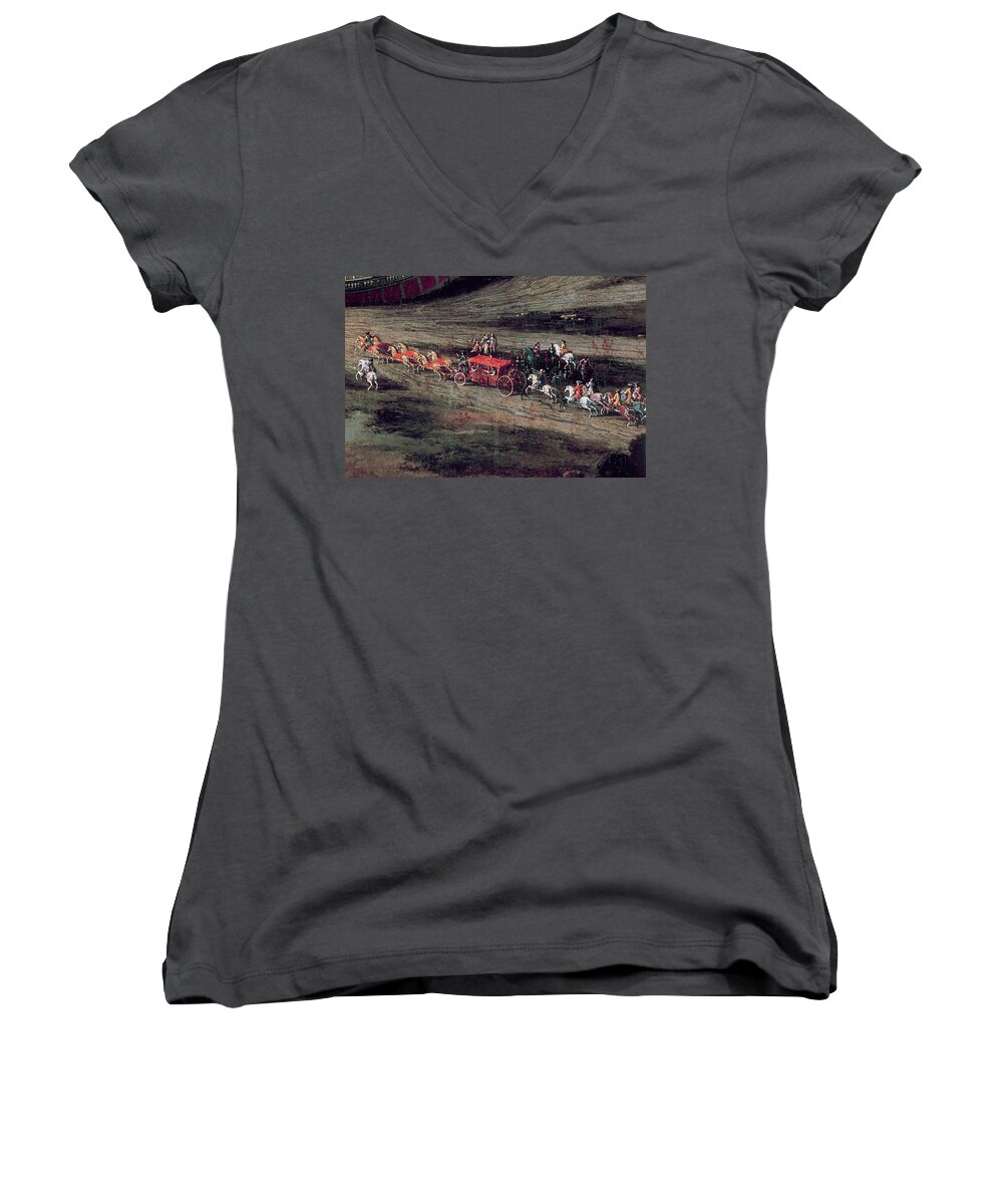 1668 Women's V-Neck featuring the painting France Versailles, 1668 #1 by Granger