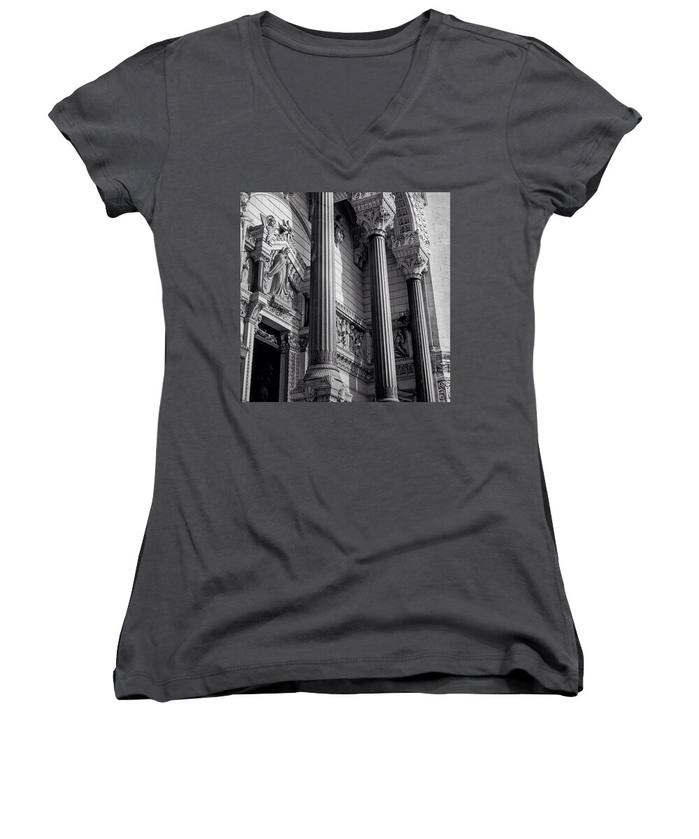 Beautiful Women's V-Neck featuring the photograph Lyon, France #1 by Aleck Cartwright