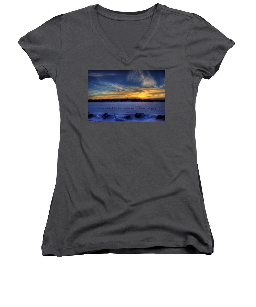 Scripture Women's V-Neck featuring the photograph Scripture Photo #1 by David Dufresne