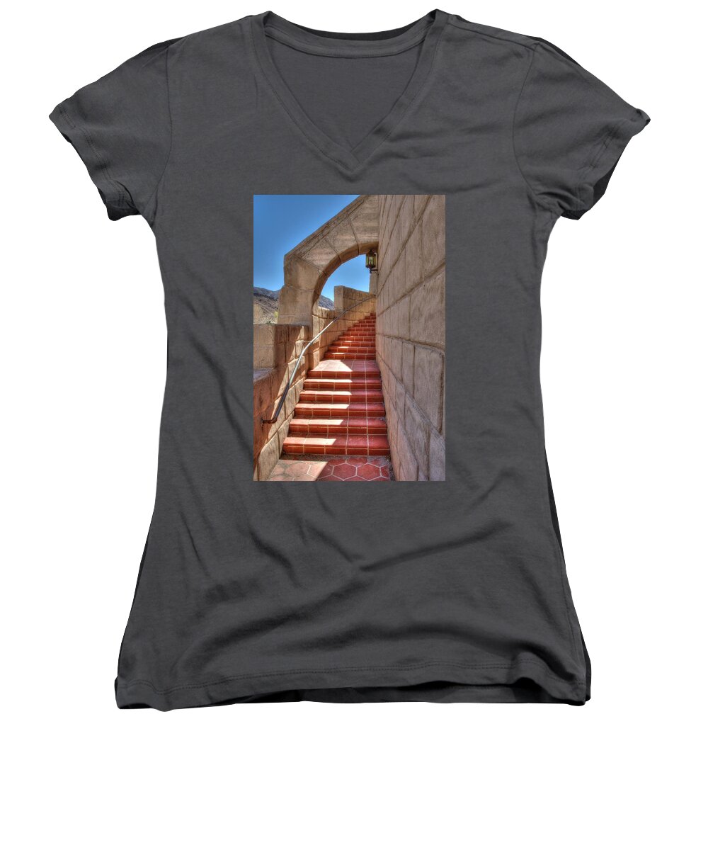 Architecture Women's V-Neck featuring the photograph Spanish Steps #1 by David Andersen