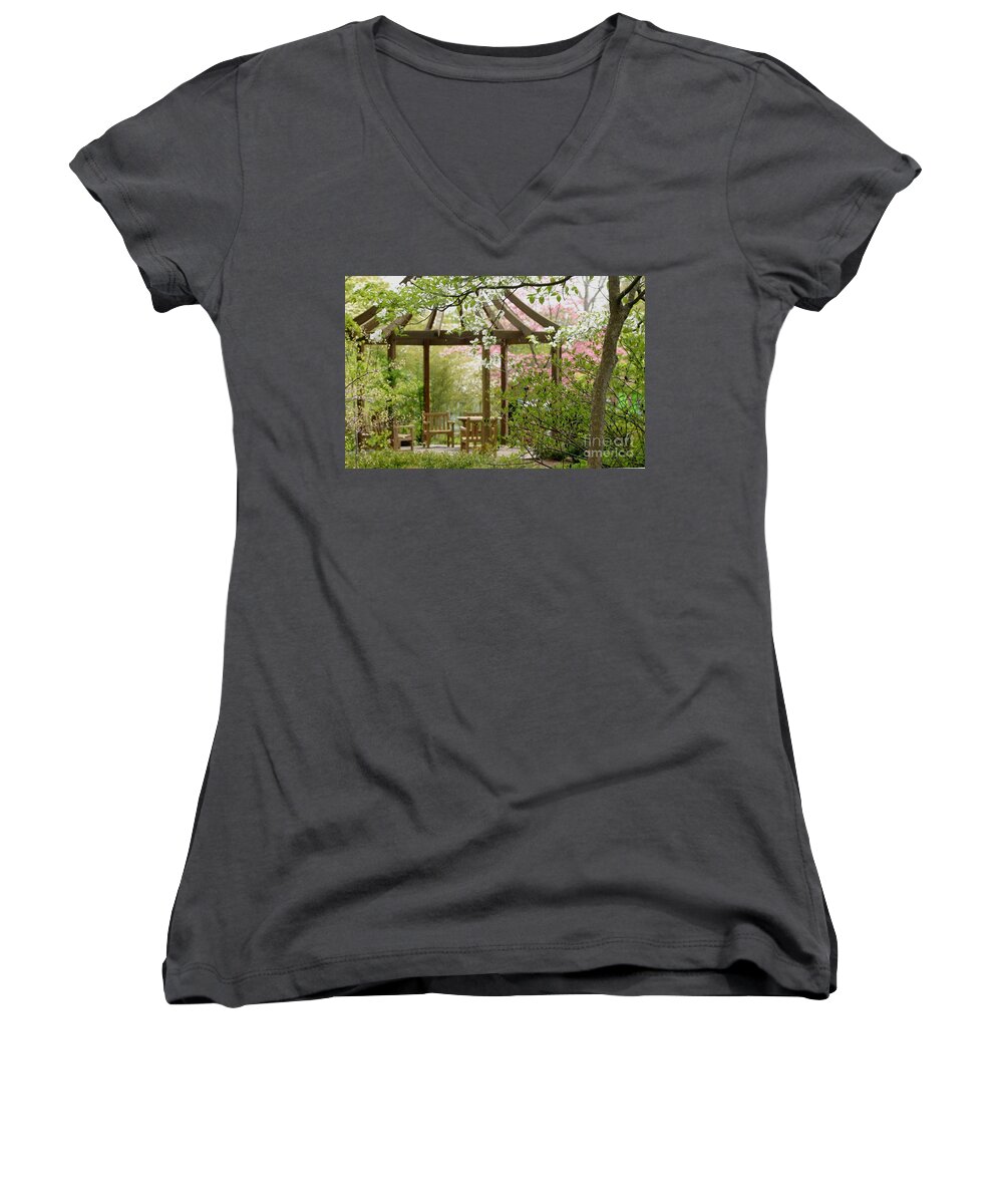Spring Women's V-Neck featuring the photograph Spring Seating #1 by Living Color Photography Lorraine Lynch