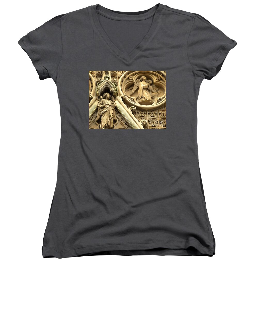 Truro Cathedral Women's V-Neck featuring the photograph Truro Cathedral #2 by Yuka Kato