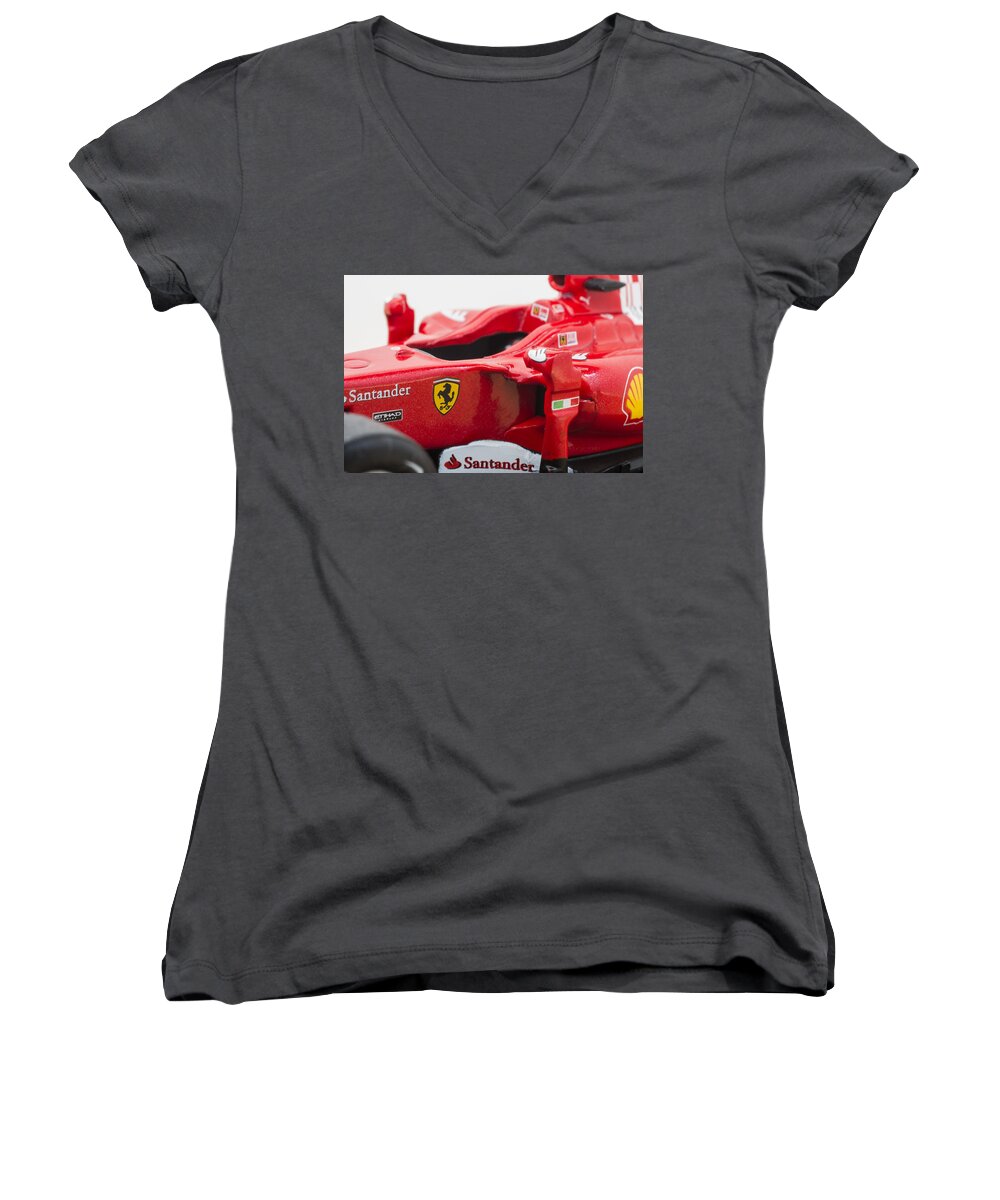 Car Women's V-Neck featuring the photograph Ferrari F10 #2 by Paulo Goncalves