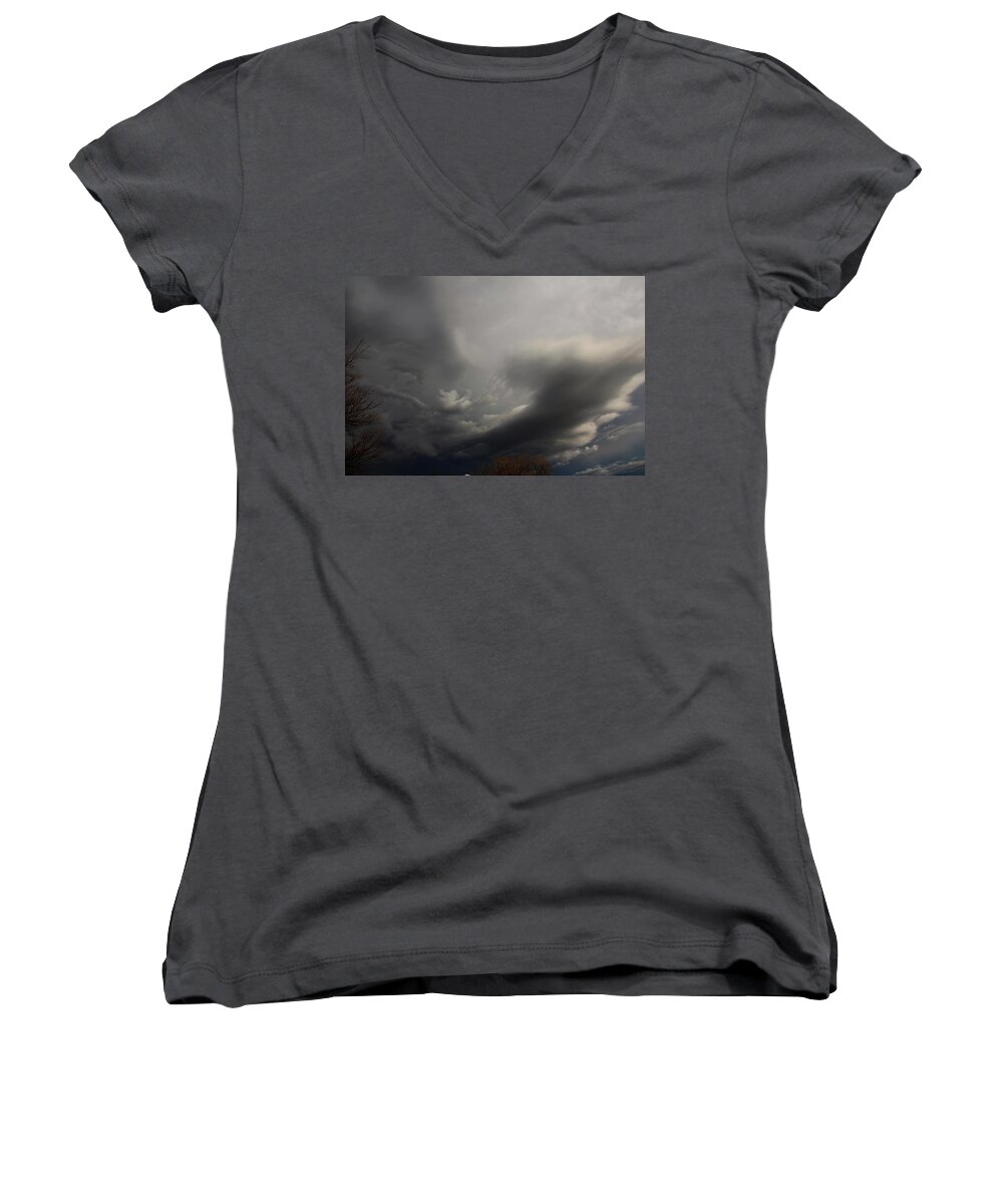 Stormscape Women's V-Neck featuring the photograph Let the Storm Season Begin #25 by NebraskaSC
