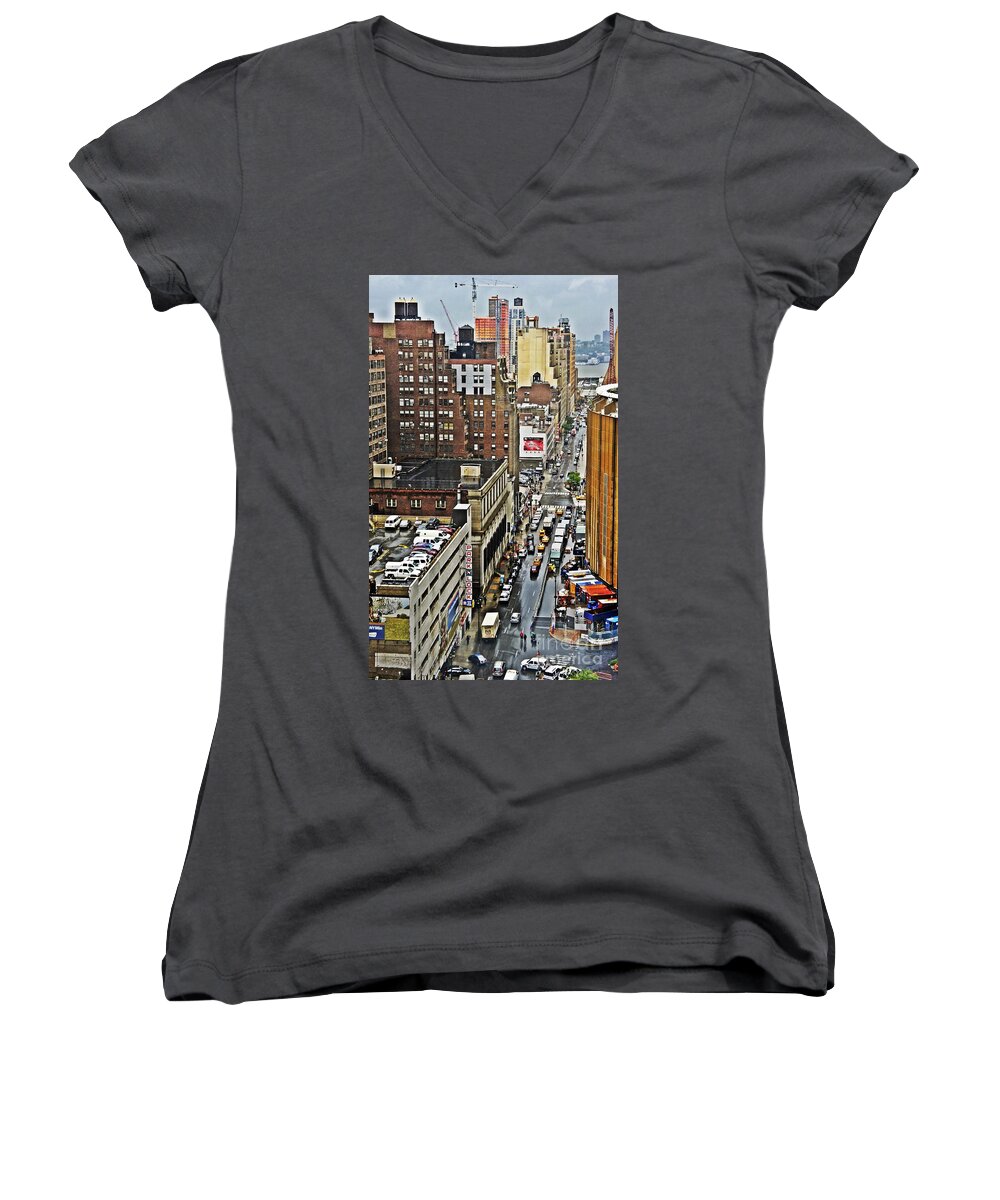Park Women's V-Neck featuring the photograph Park N Lock #2 by Lilliana Mendez