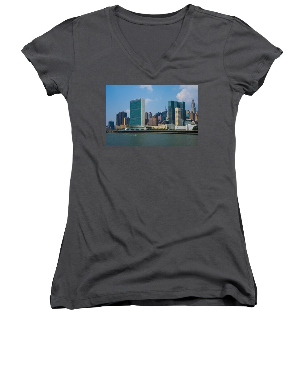 Fdr Women's V-Neck featuring the photograph United Nations #1 by Theodore Jones