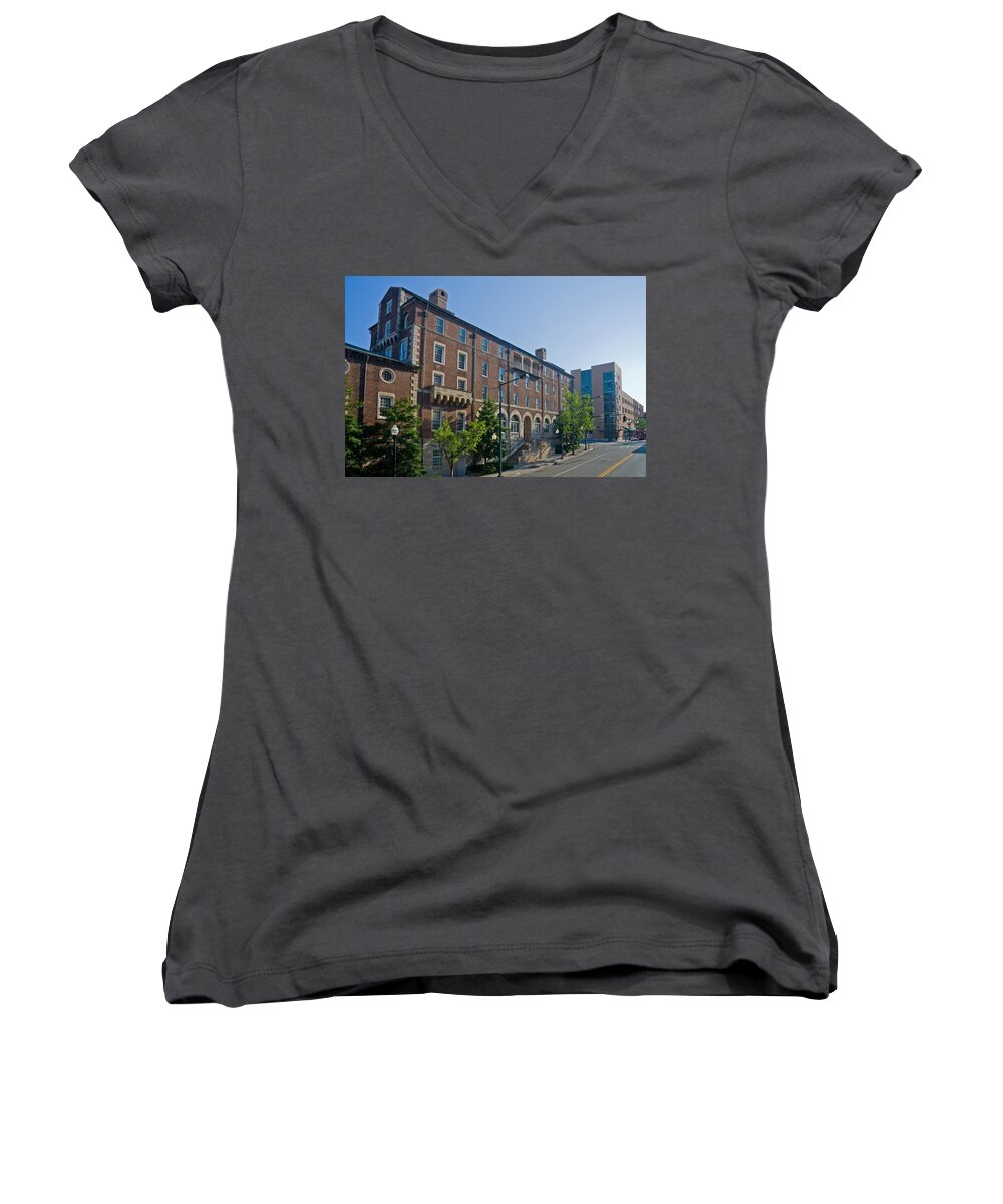 View Women's V-Neck featuring the photograph Downtown Knoxville #4 by Melinda Fawver