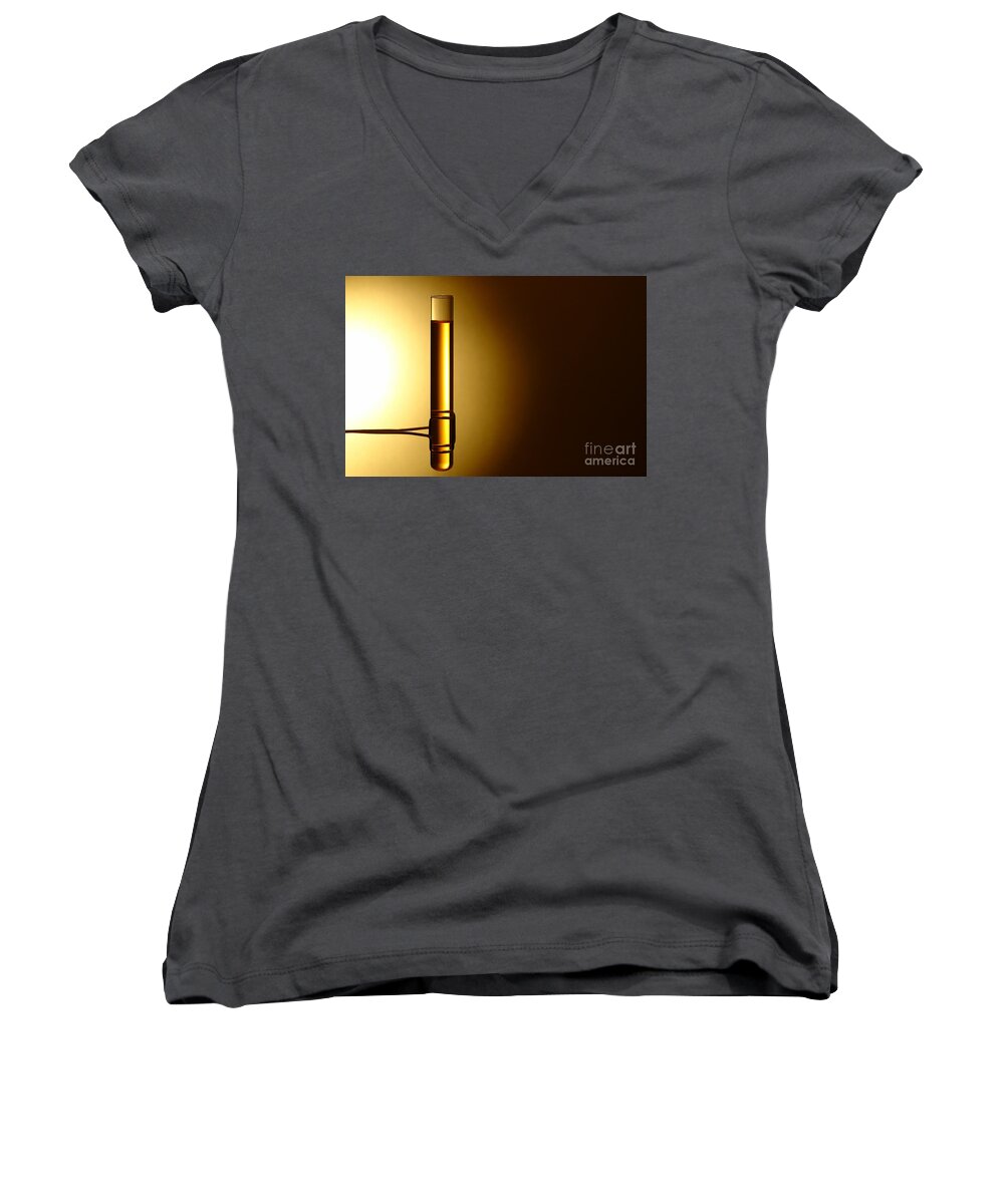 Test Women's V-Neck featuring the photograph Laboratory Test Tube in Science Research Lab #4 by Science Research Lab