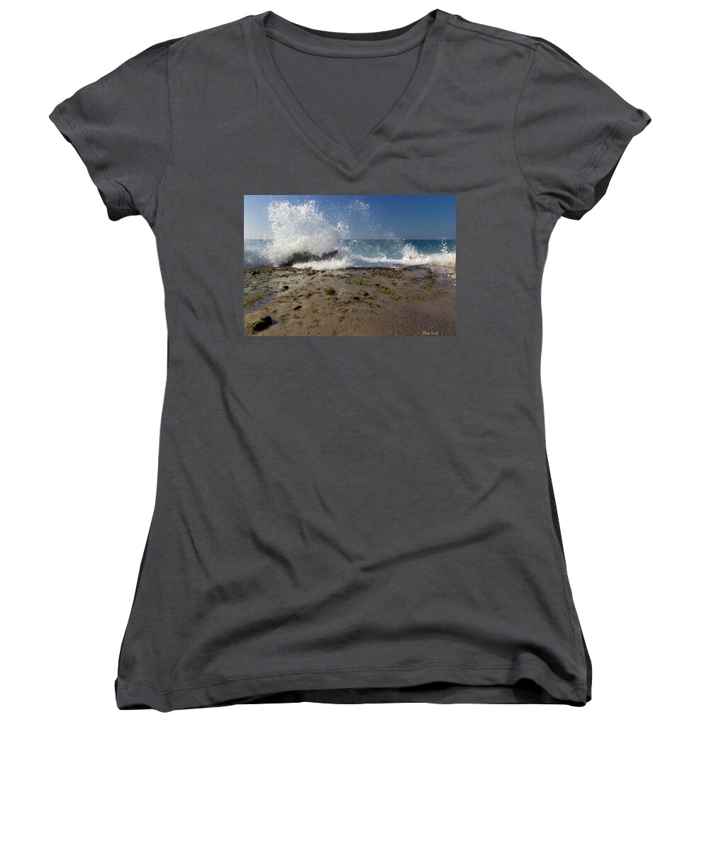 Bay Women's V-Neck featuring the photograph A Day Like Today by Heidi Smith