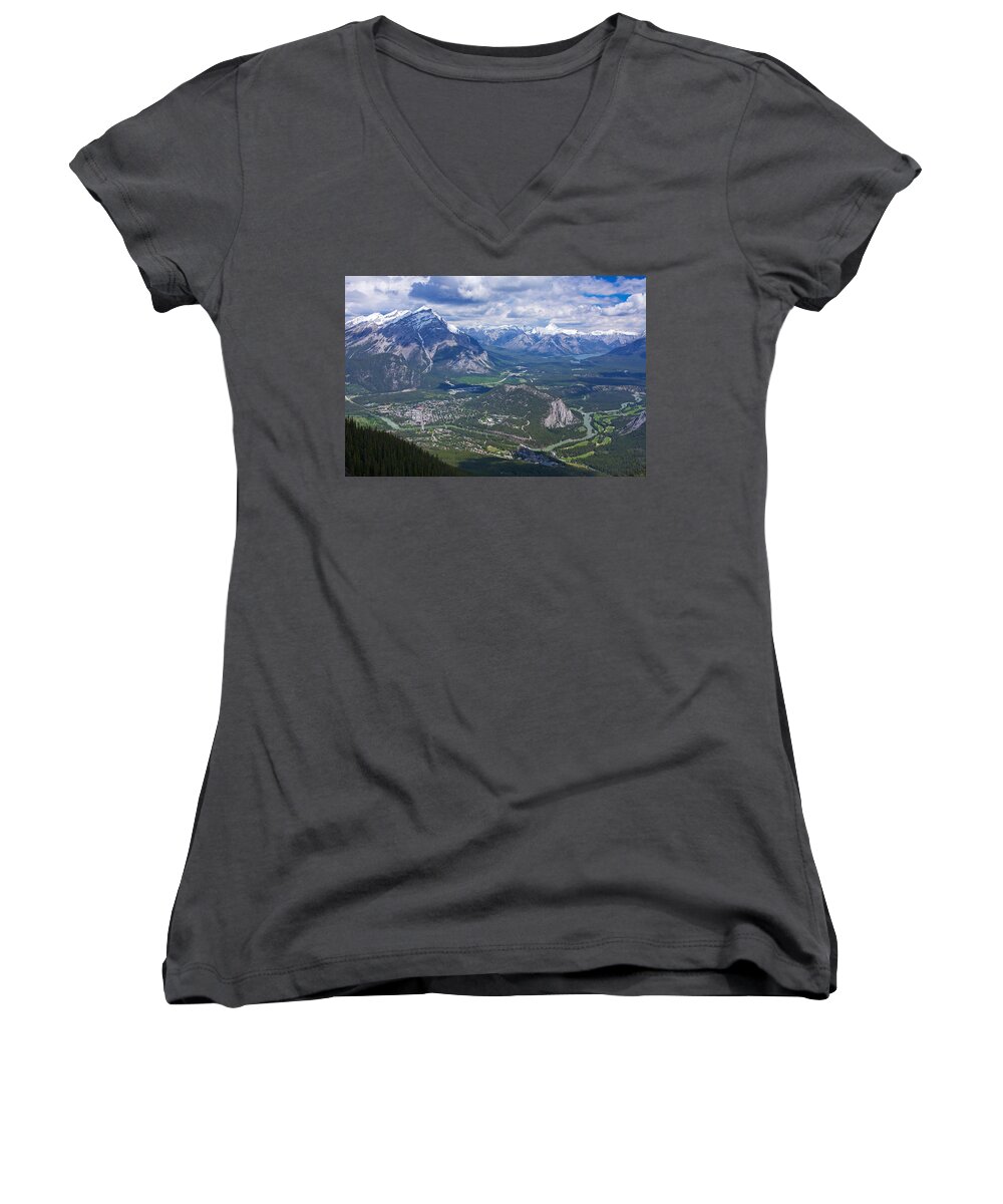 Banff Women's V-Neck featuring the photograph Above Banff by Stuart Litoff