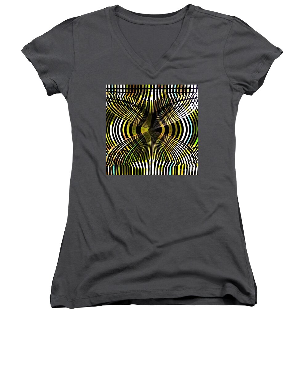 Hawaii Women's V-Neck featuring the digital art Abstract Butterfly by Dorlea Ho