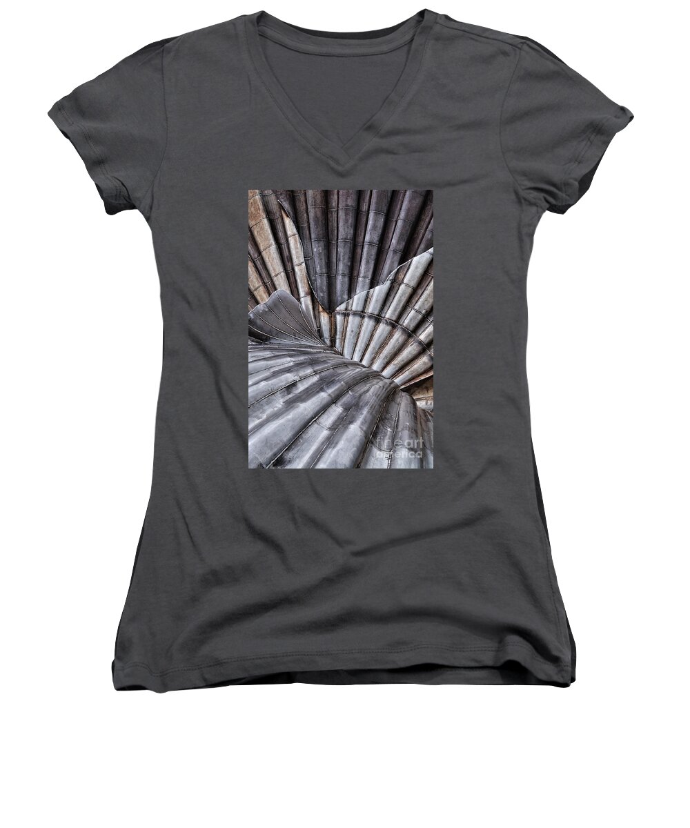 Shell Women's V-Neck featuring the photograph Aldeburgh Shell Abstract by Bel Menpes