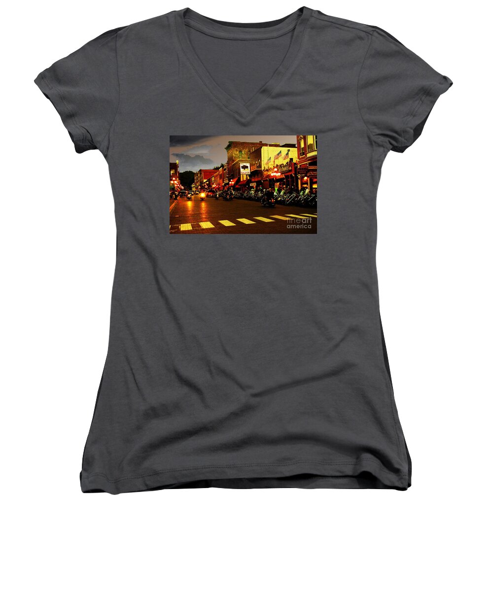 Motorcycles Women's V-Neck featuring the photograph An American Dream by Anthony Wilkening