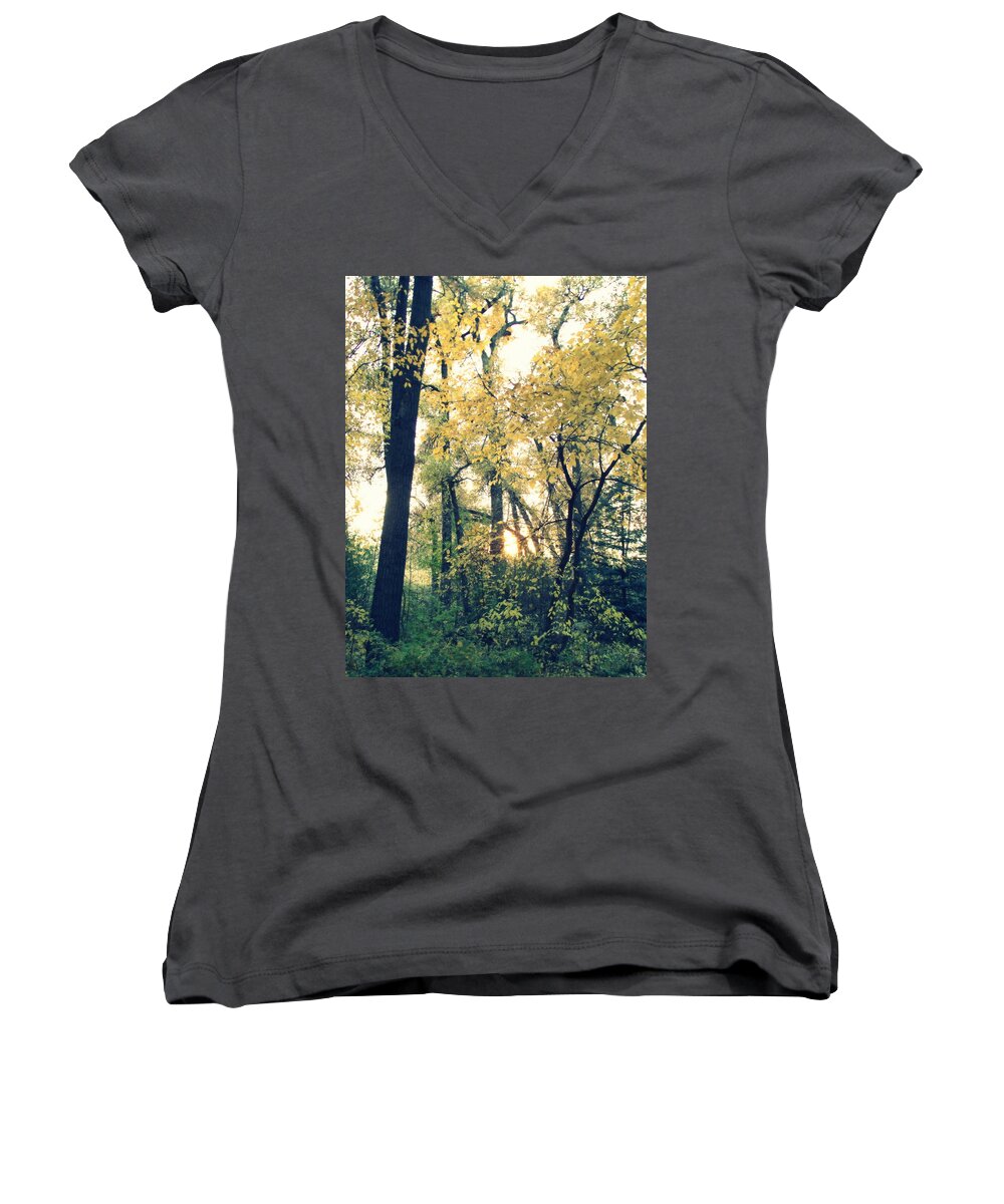 Fall Colors Women's V-Neck featuring the photograph Autumn Evening by Jessica Myscofski