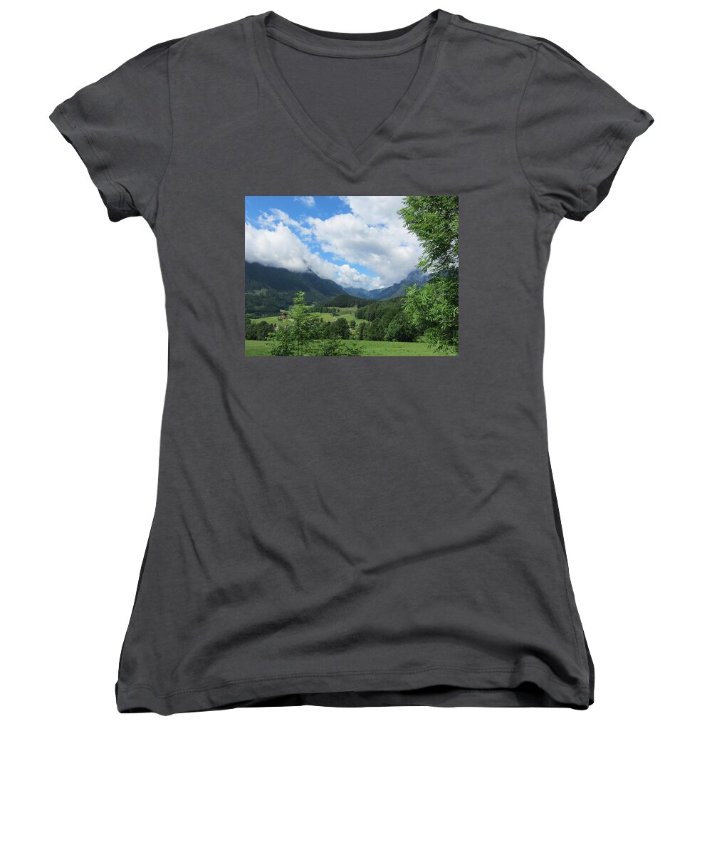 Countryside Women's V-Neck featuring the photograph Bavarian Countryside by Pema Hou