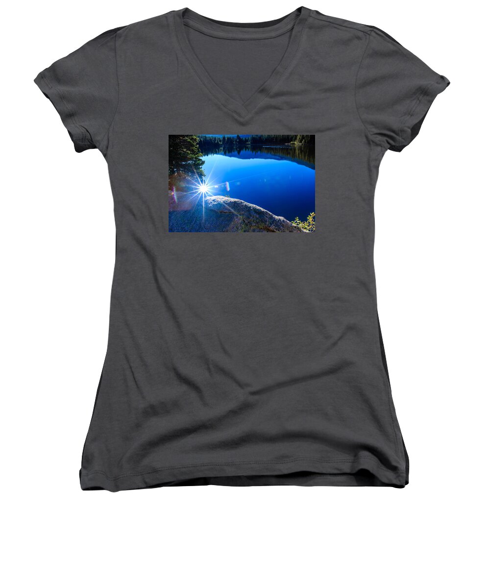 Landscape Women's V-Neck featuring the photograph Bear Lake by Ben Graham