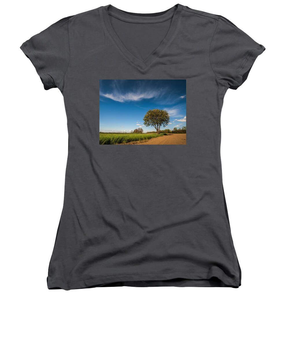 Landscapes Women's V-Neck featuring the photograph Beautiful day by Davorin Mance