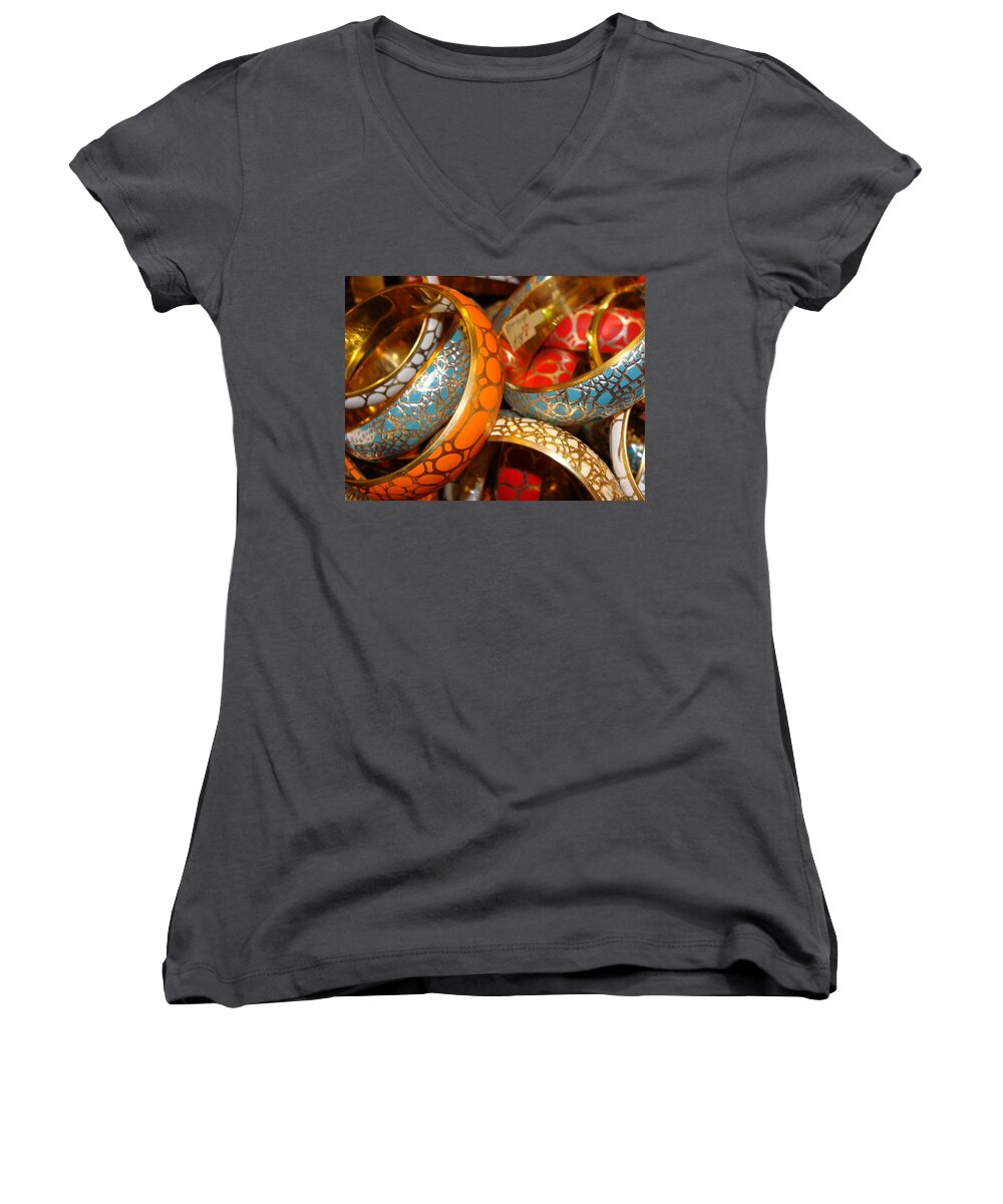 Jewelry Women's V-Neck featuring the photograph Bling by Ira Shander