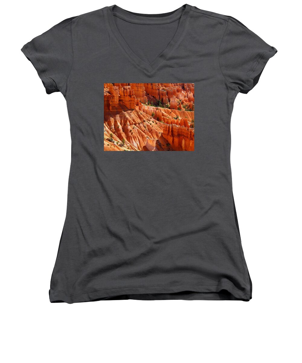 Bryce Canyon Women's V-Neck featuring the photograph Bryce Canyon 132 by Maria Huntley