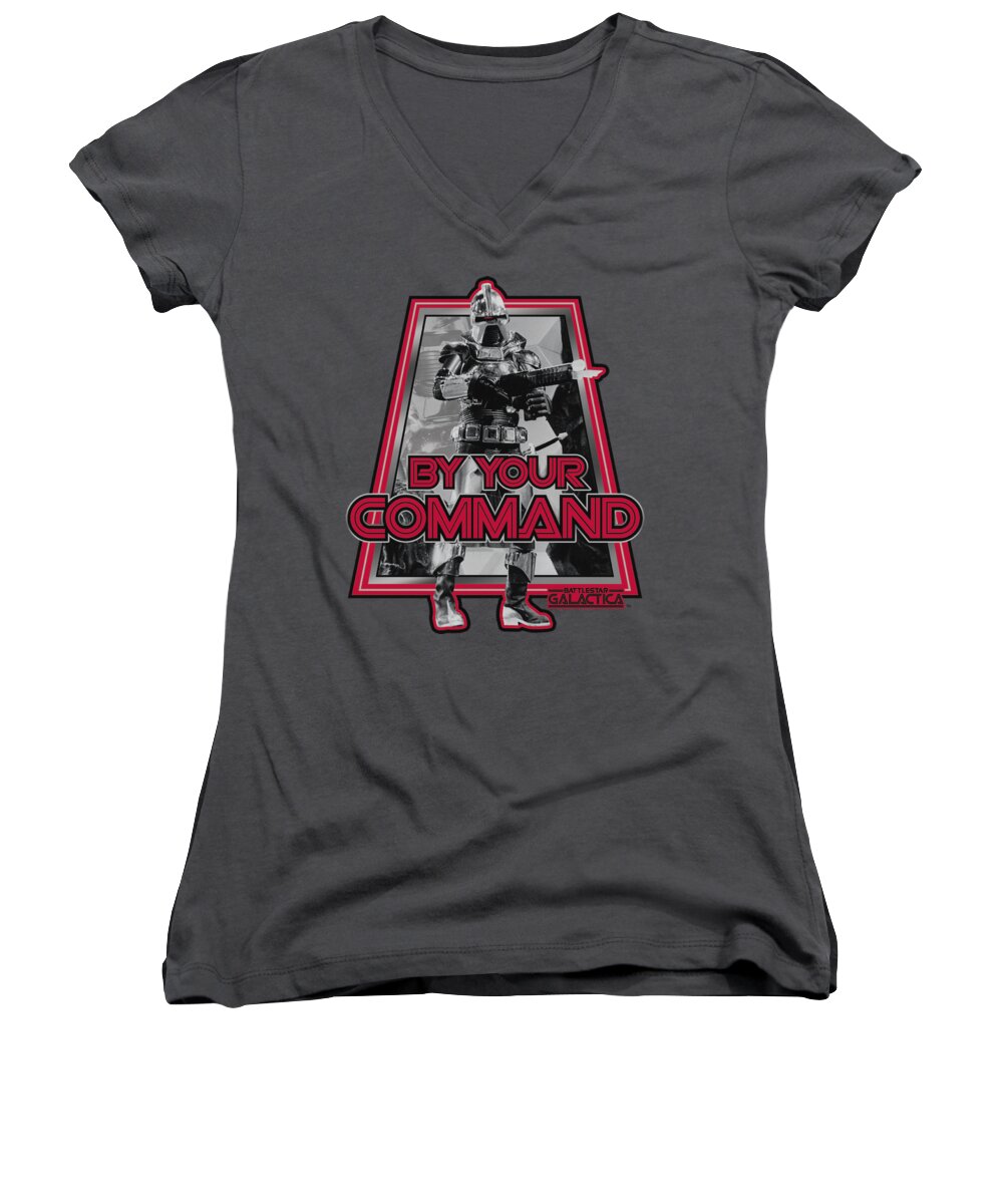 Battlestar Women's V-Neck featuring the digital art Bsg - By Your Command(classic) by Brand A