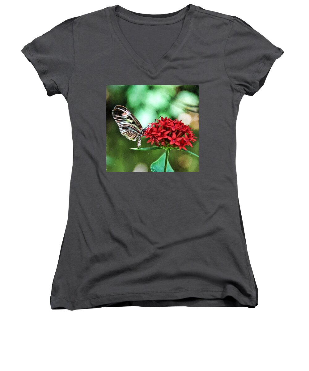 Butterfly Women's V-Neck featuring the photograph Butterfly by Bill Howard