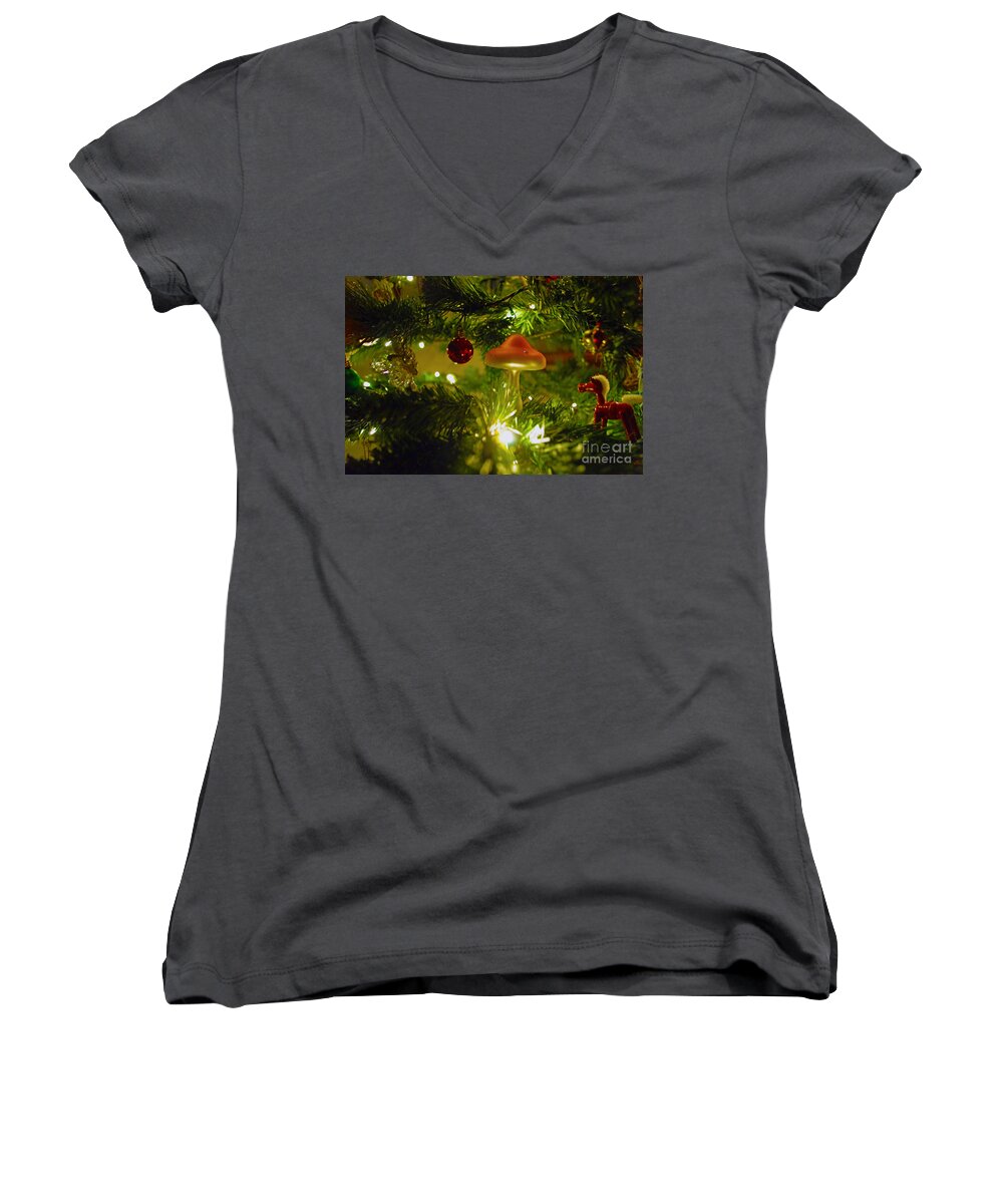 Angel Women's V-Neck featuring the photograph Christmas Card by Cassandra Buckley