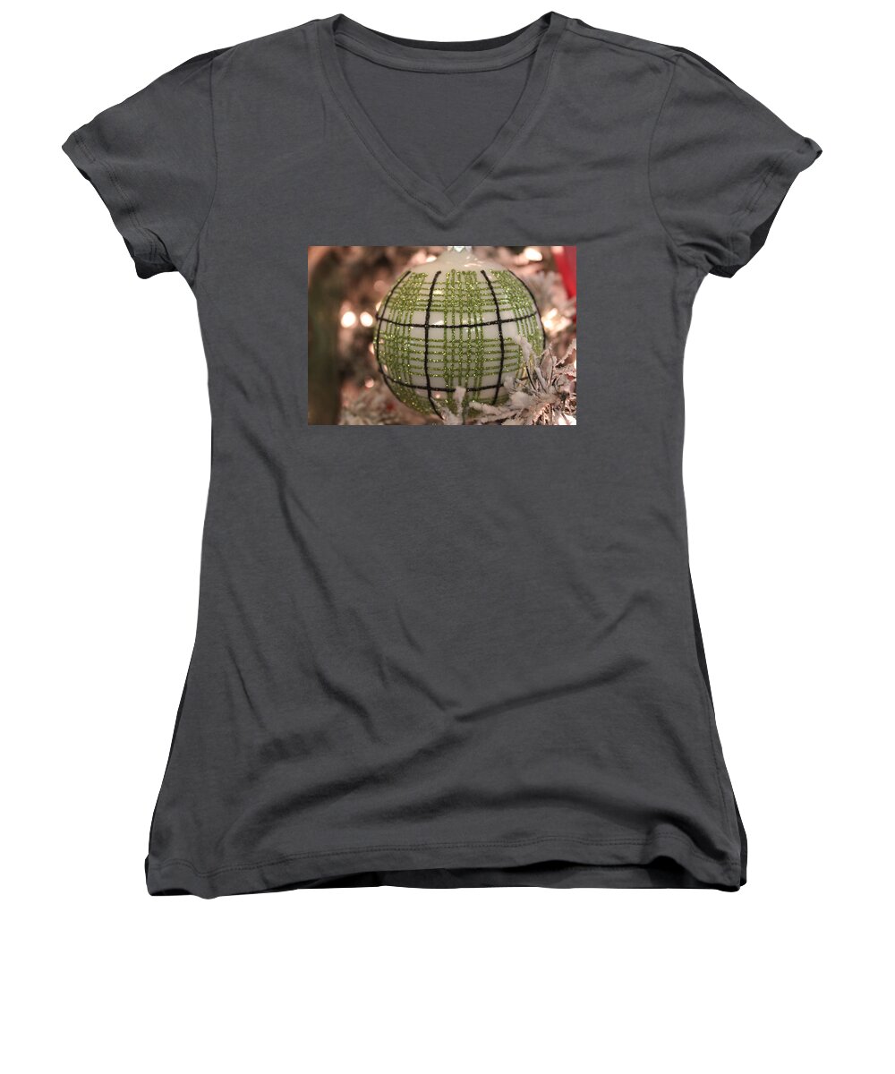 Christmas Women's V-Neck featuring the photograph Christmas Ornament by Lynn Sprowl