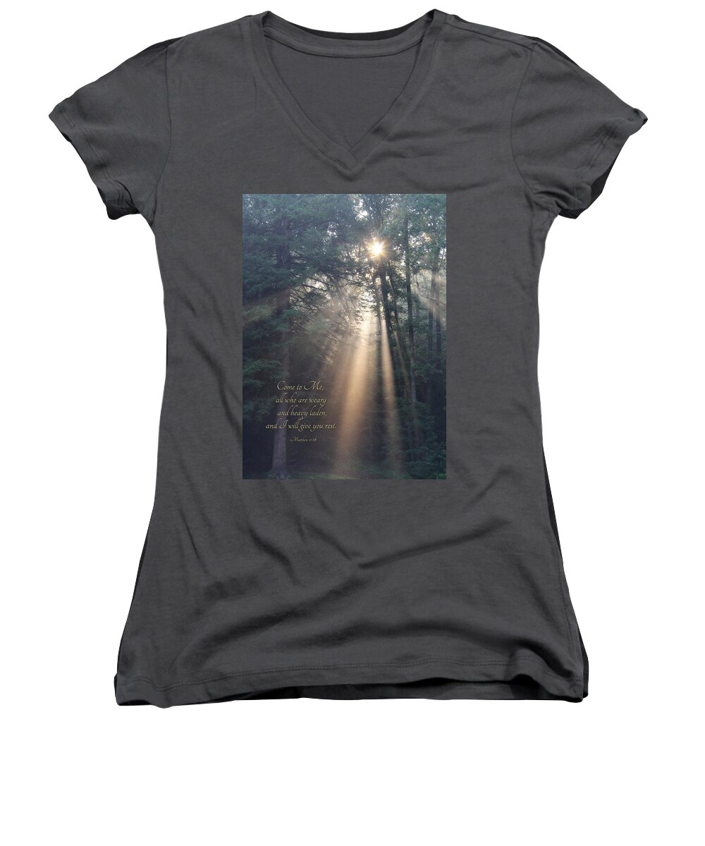 Inspirational Women's V-Neck featuring the photograph Come to Me by Lori Deiter