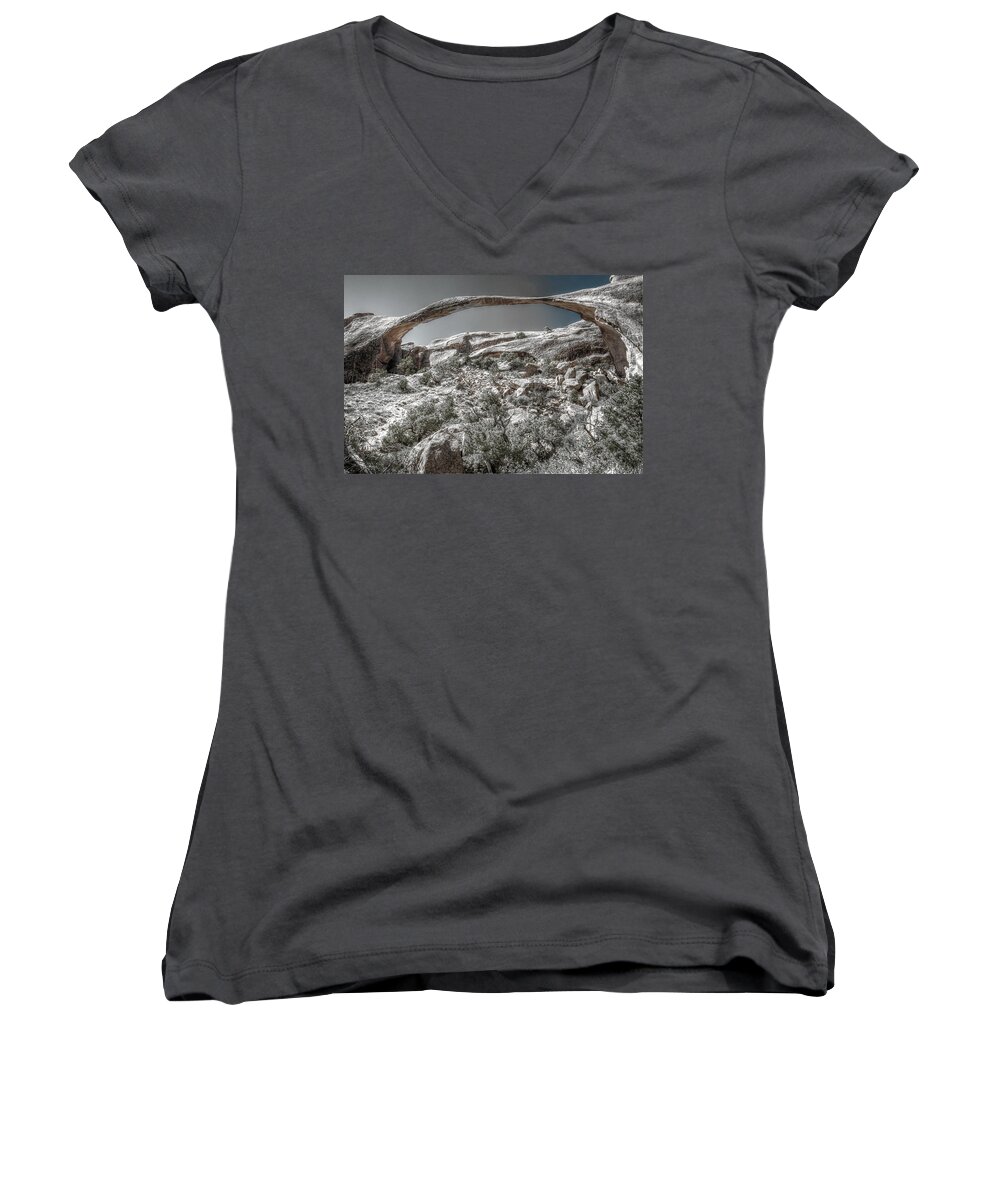 Utah Women's V-Neck featuring the photograph Delicate Stone by Richard Gehlbach