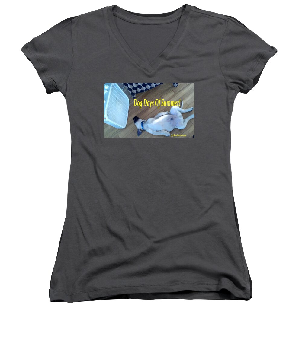 Dog Women's V-Neck featuring the photograph Dog Days of Summer by Bertie Edwards