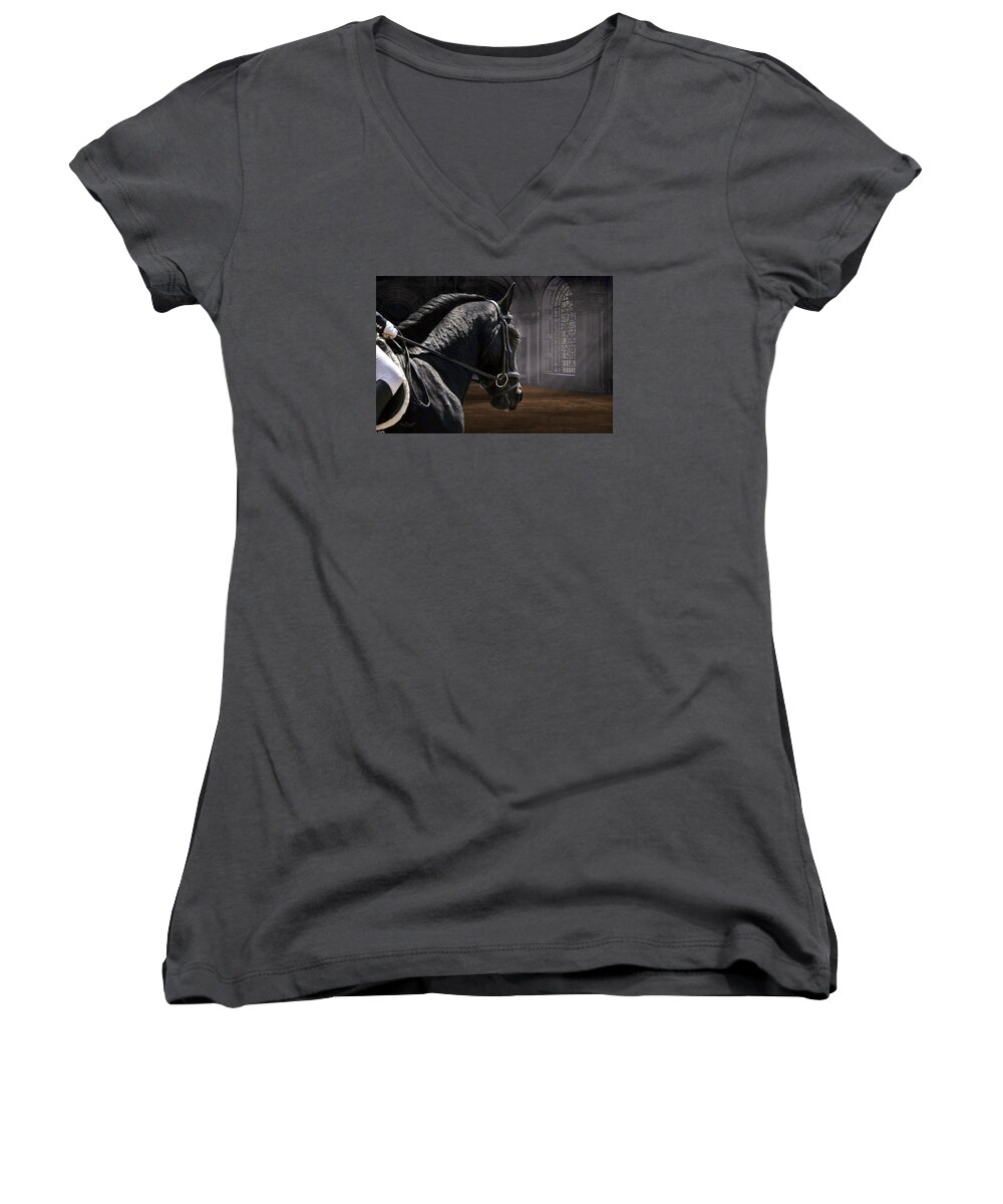 Gypsy Horse Women's V-Neck featuring the digital art Dream Lofty dreams by Fran J Scott