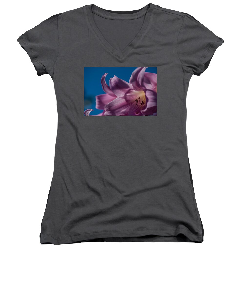 Emergence Women's V-Neck featuring the photograph Emergence by Alex Lapidus