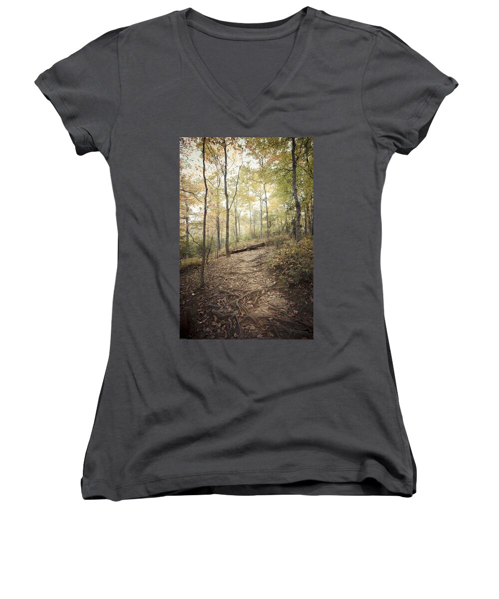 Forest Women's V-Neck featuring the photograph Enchanting Forest by Debbie Karnes