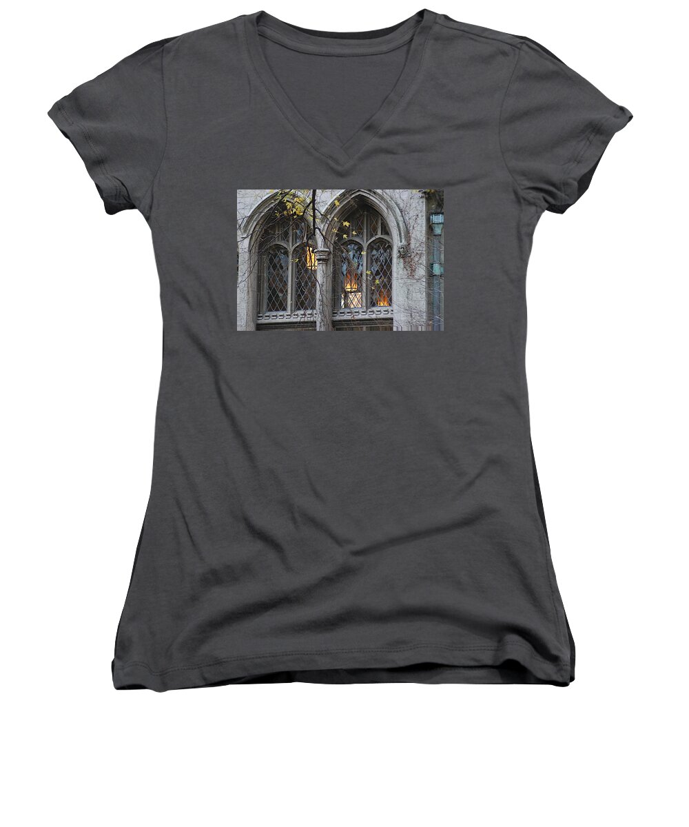 Chicago Women's V-Neck featuring the photograph End of the Mile by Joseph Yarbrough