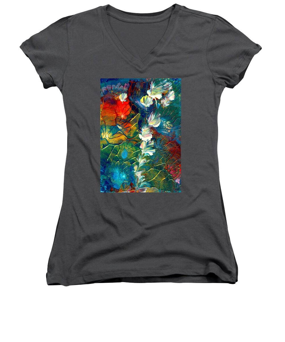 Fairy Women's V-Neck featuring the painting Fairy Dust by Nan Bilden