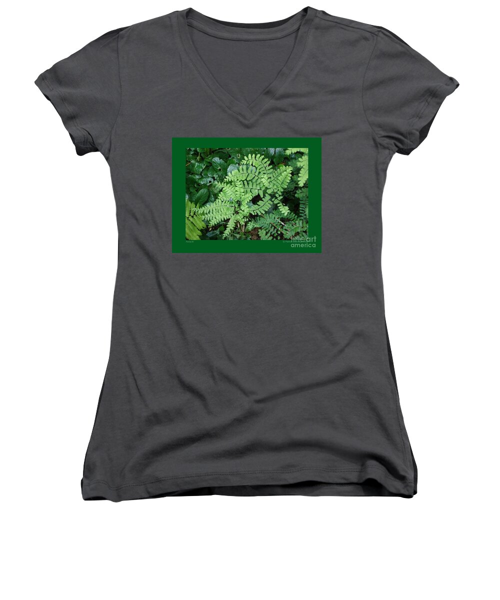Fern Women's V-Neck featuring the photograph Ferns-III by Patricia Overmoyer