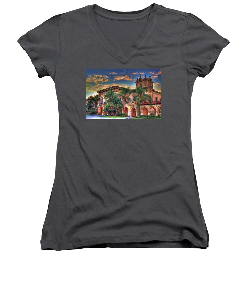 Sunrise Women's V-Neck featuring the photograph First Morning Glow by Gary Holmes