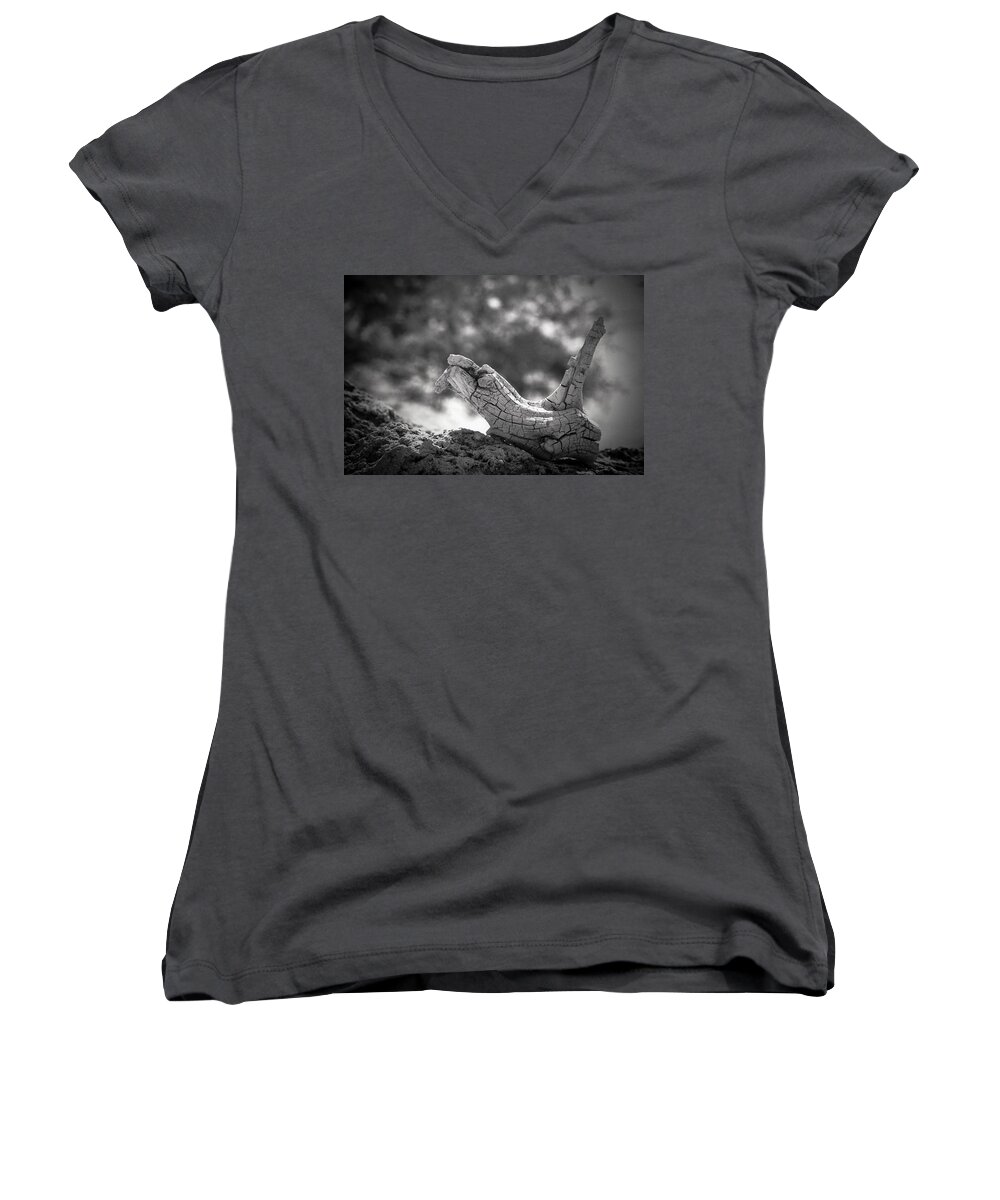 Keys Women's V-Neck featuring the photograph Florida Keys Driftwood by Bradley R Youngberg