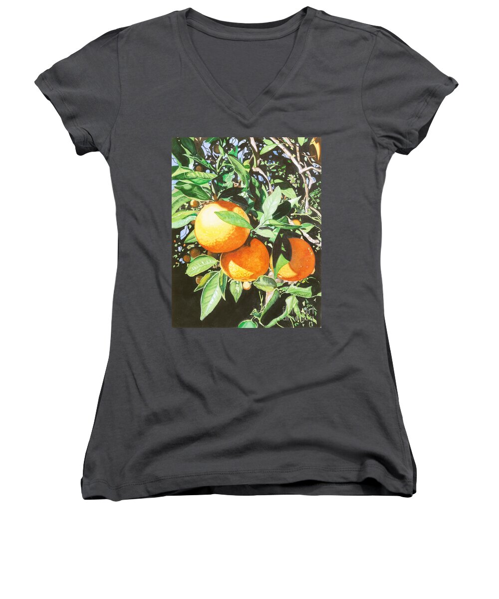 Fruit Women's V-Neck featuring the painting Florida's Finest by Barbara Jewell