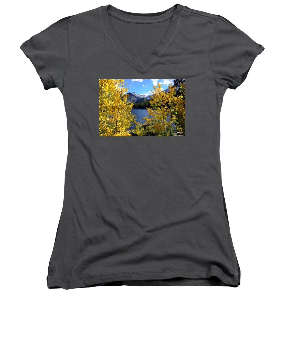 Longs Women's V-Neck featuring the photograph Frosted Mountain by Tranquil Light Photography
