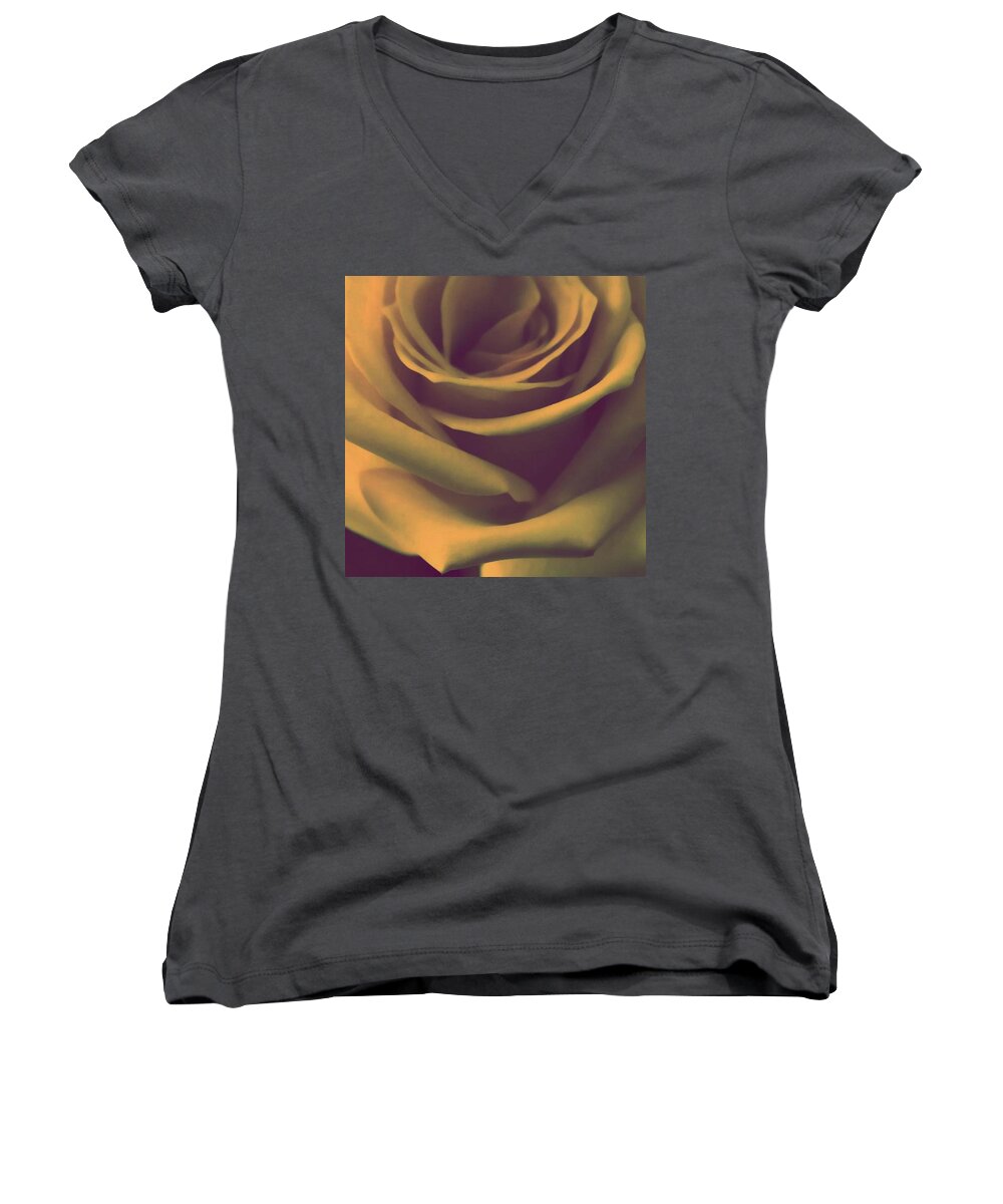 Abstract Women's V-Neck featuring the photograph Gift of Gold by The Art Of Marilyn Ridoutt-Greene
