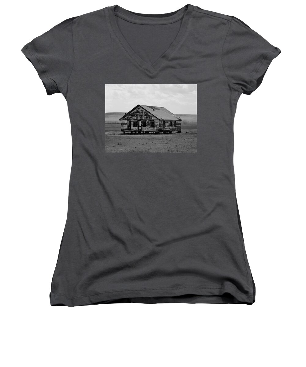 Abandoned Women's V-Neck featuring the photograph Gone. by Gia Marie Houck